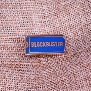 Blockbuster Enamel Pin, Royal Blue & Gold